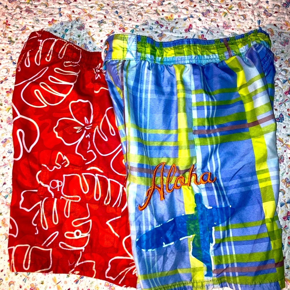 2 Pair swimming trunks Osh Kosh & Op